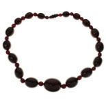 'Cherry amber' coloured bead necklace