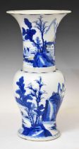 Early 19th century Chinese blue and white porcelain yen-yen vase