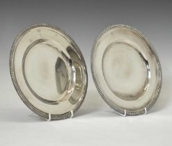Pair of Victorian silver circular lunch plates, sponsor's marks of John Hunt & Robert Roskell