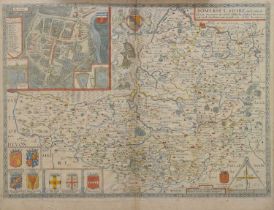 Speed (John), 17th century hand coloured engraved map of Somerset-Shire
