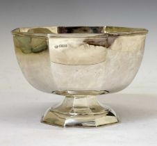 Late Victorian silver bowl of octagonal form