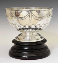 Victorian silver footed punch bowl of circular form