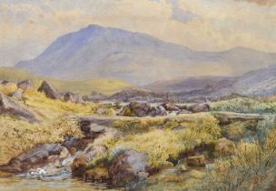 Charles Pettit (1831-1885) - Watercolour - Moorland scene