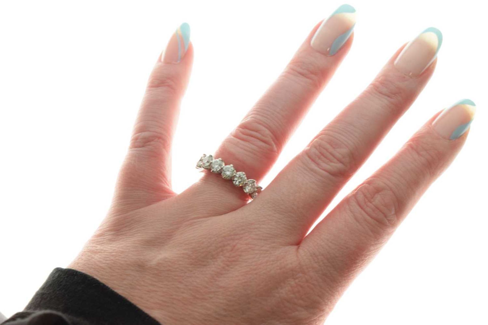 De Beers Allegria diamond platinum full eternity ring - Image 8 of 9