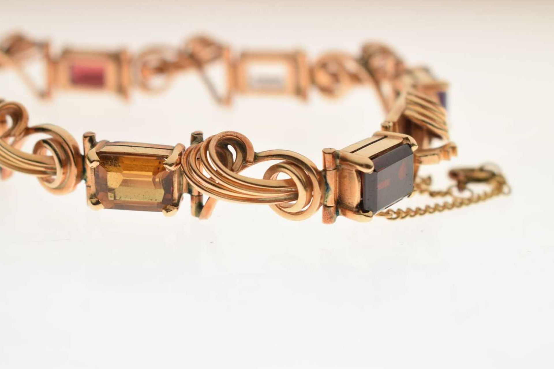 Multi-gem set 18ct gold bracelet - Image 3 of 12