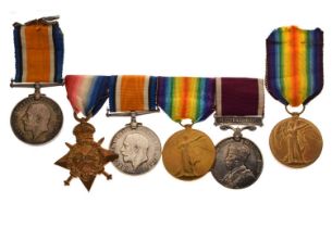 British First World Medal group awarded to Serjeant Alfred Lockett