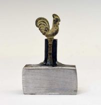 Bronze pipe tamper in the form of a cockerel