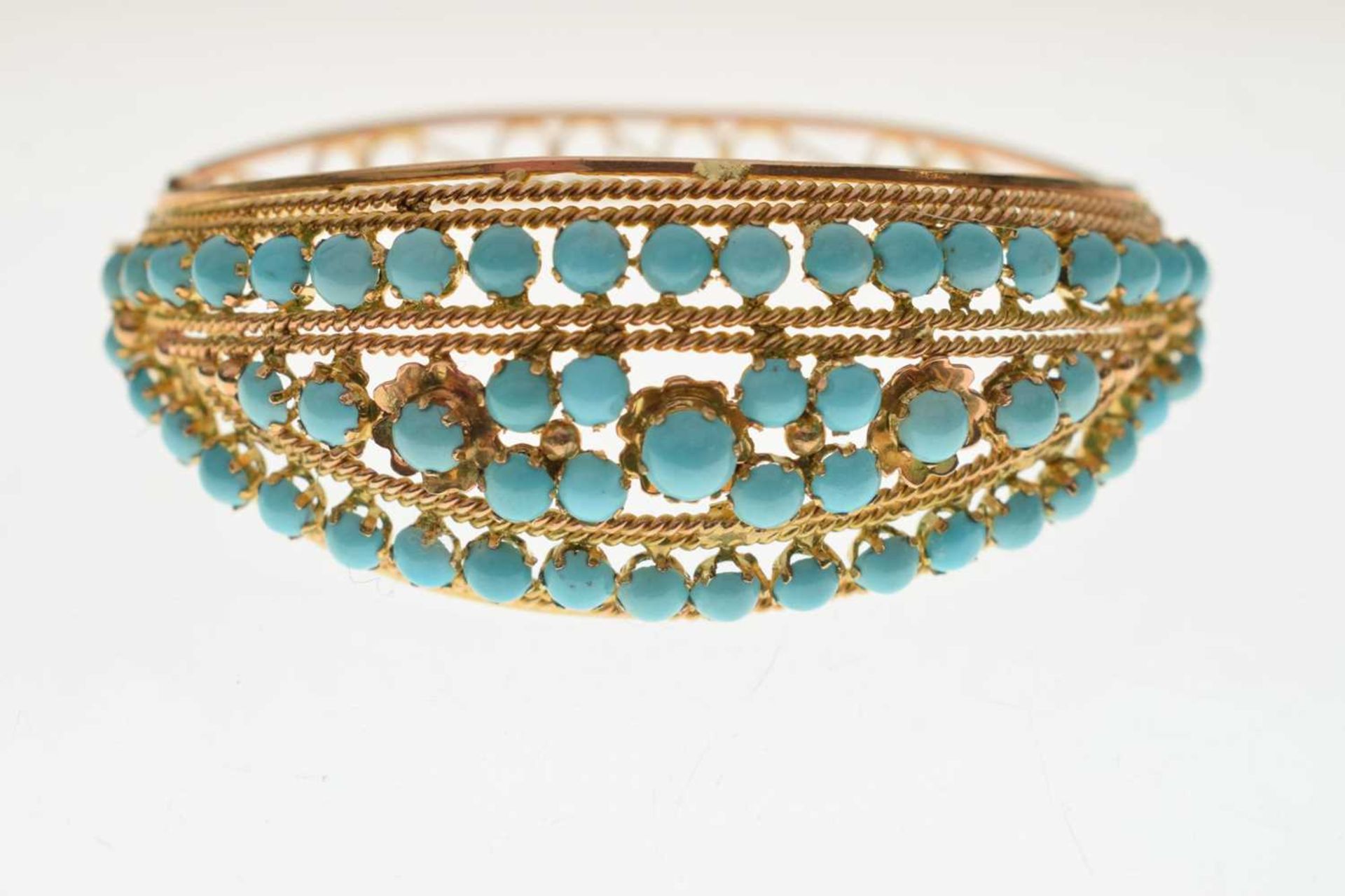 Turquoise hinged bangle - Image 6 of 11