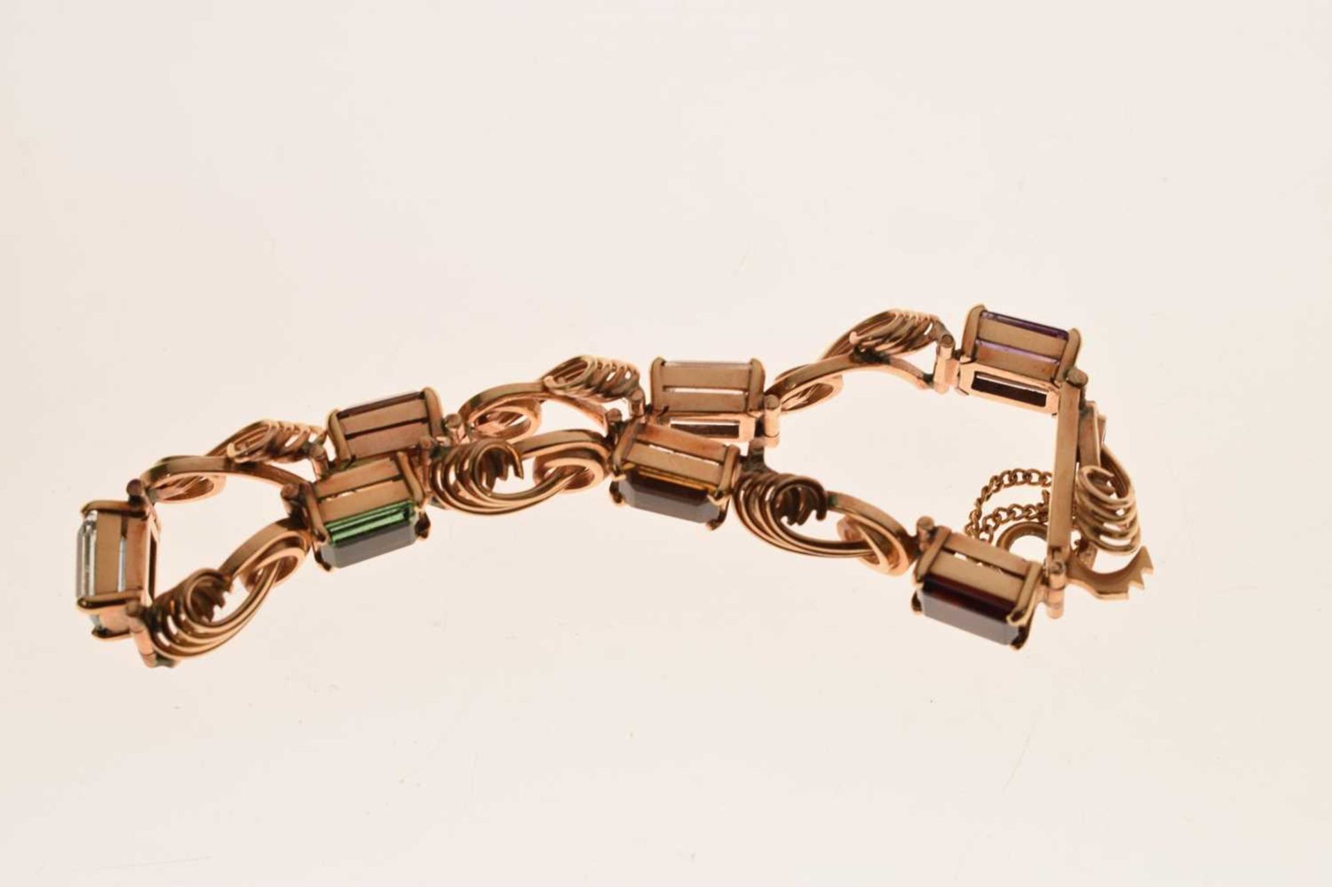 Multi-gem set 18ct gold bracelet - Image 9 of 12