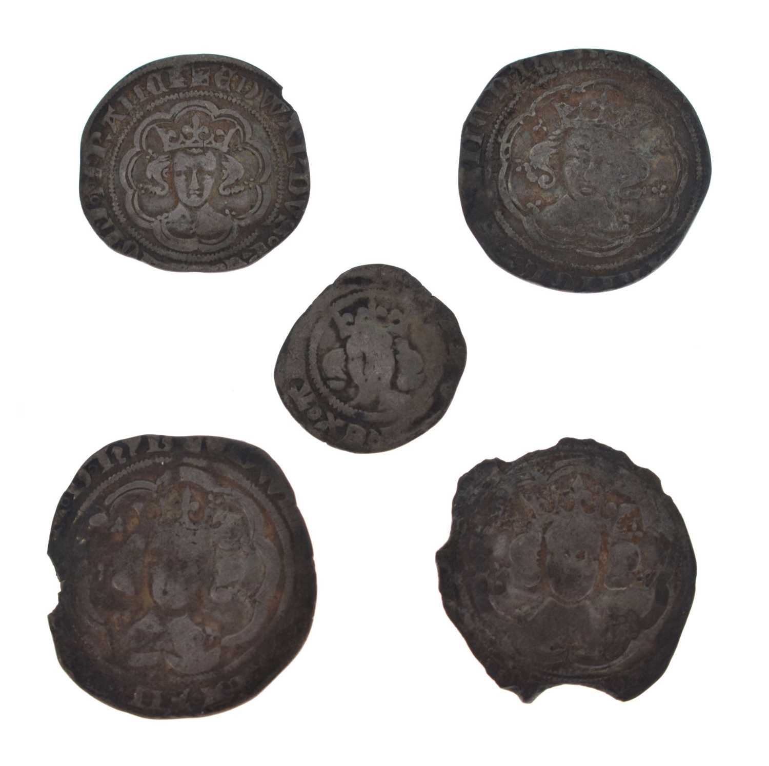 Five Edward III (1327-77) hammered coins