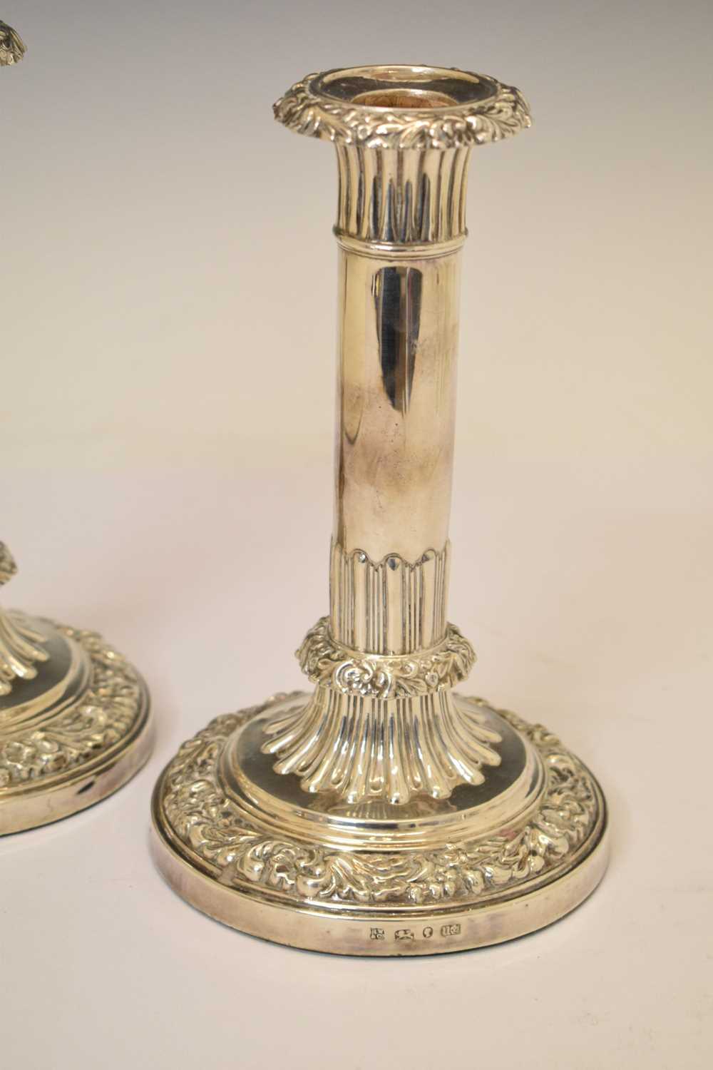 Pair of Victorian silver candlesticks - Image 2 of 15