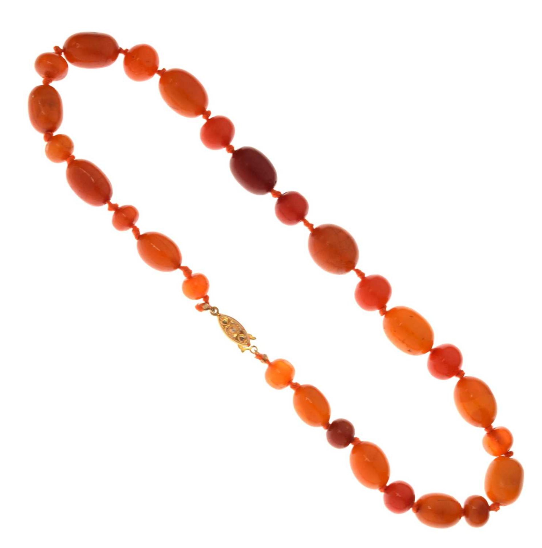 'Butterscotch amber' coloured bead necklace