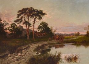 Henry Hillier Parker (1858-1930) - Oil on canvas - 'Near Godalming, Surrey'