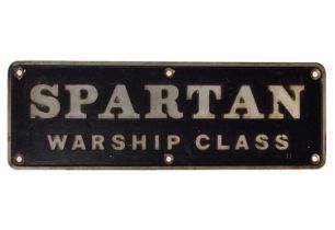 1960s cast aluminum British Rail 'Spartan' Warship Class nameplate