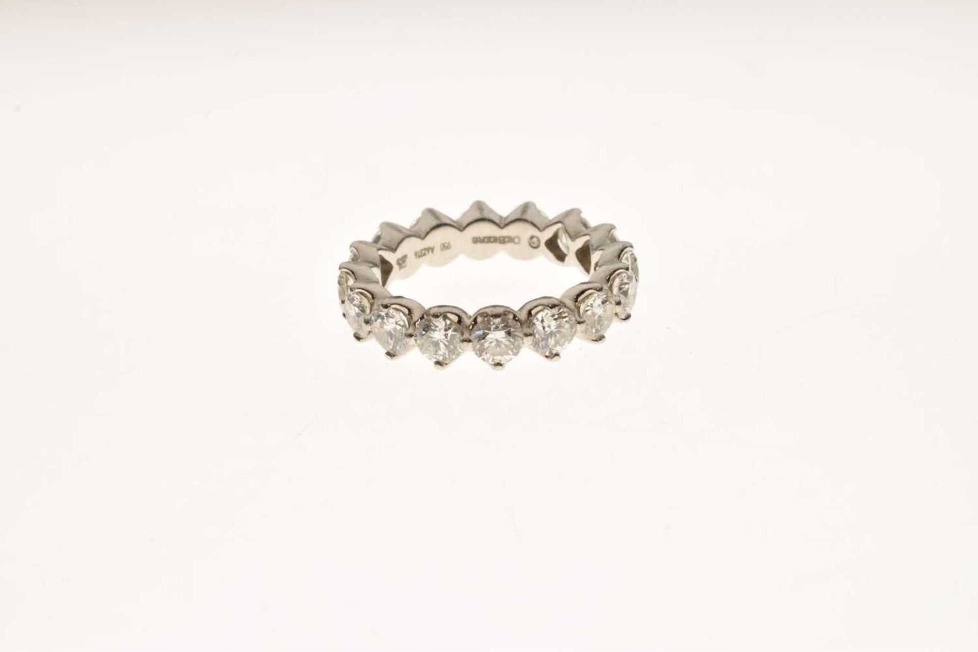 De Beers Allegria diamond platinum full eternity ring - Image 9 of 9