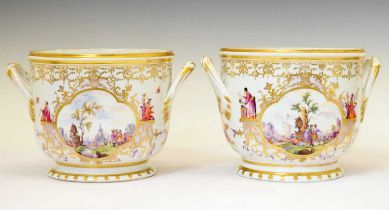 Pair of Continental porcelain ice pails