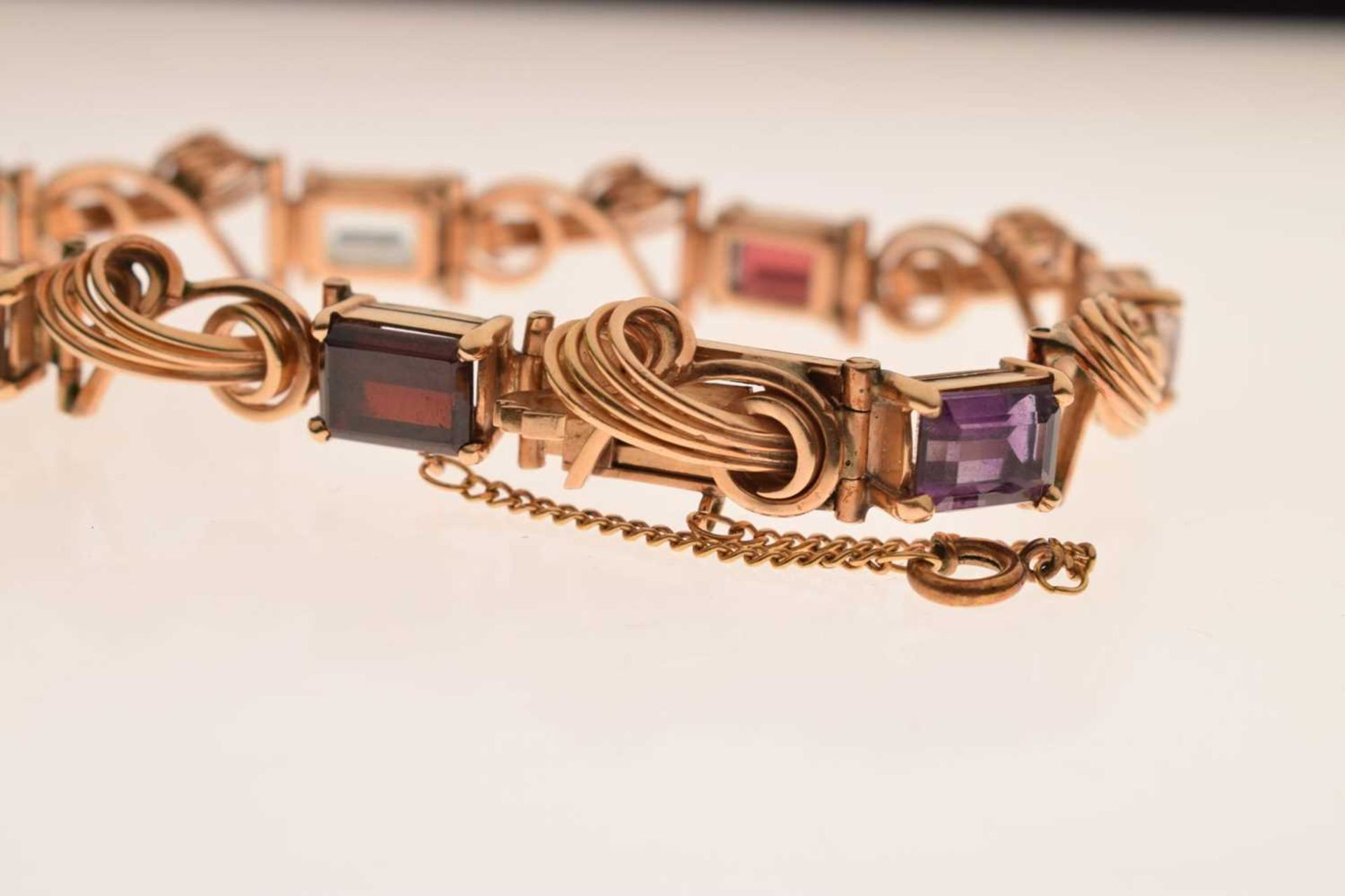 Multi-gem set 18ct gold bracelet - Image 4 of 12