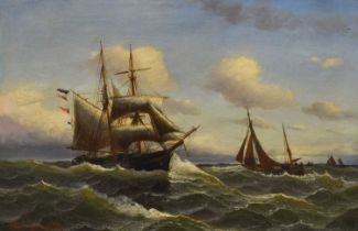 Alfred Jensen, (1859-1935) - Oil on canvas - Marine study