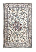 Central Persian part silk Nain carpet