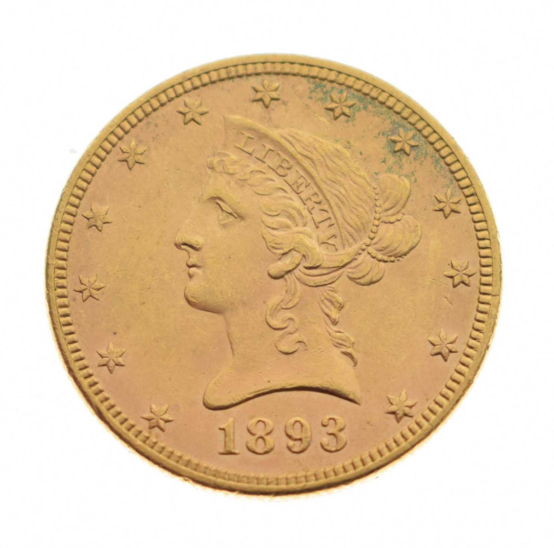 USA ten dollar gold coin, liberty head, 1893