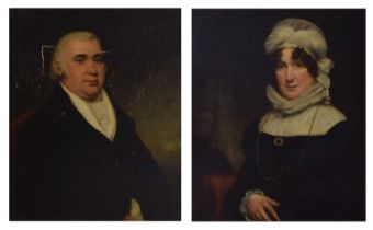 John Rising, (1753-1817) - Oil on canvas - Pair of late 18th century portraits