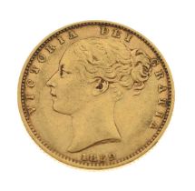 Queen Victoria gold young head sovereign, 1852