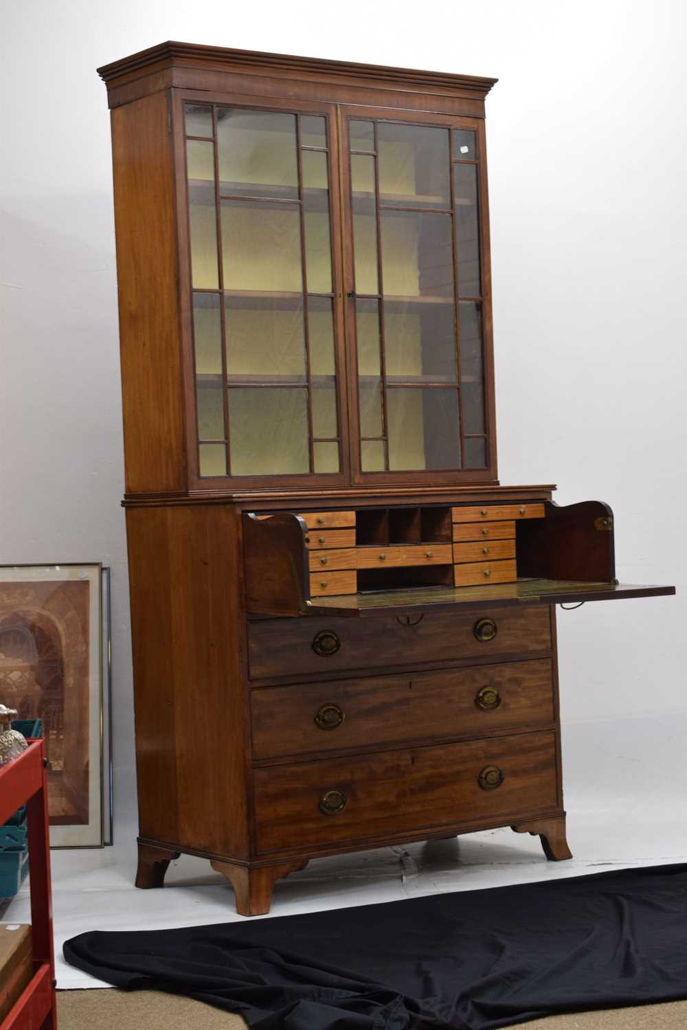 Late George III mahogany secretaire bookcase - Image 30 of 31