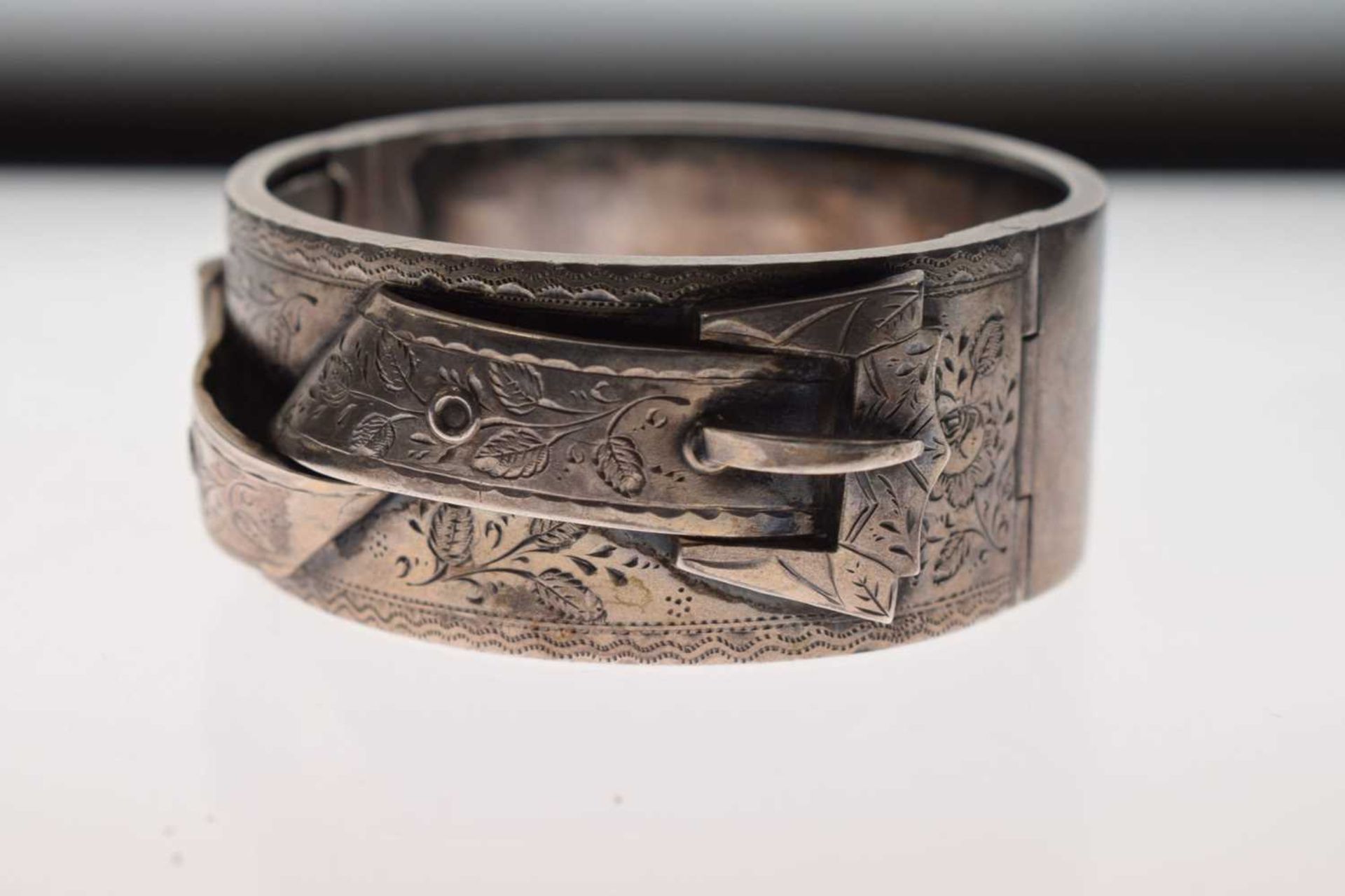 Late Victorian West's Patent silver cuff bangle - Image 2 of 10