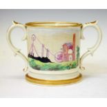 Mining Interest - Mid 19th century Staffordshire loving cup