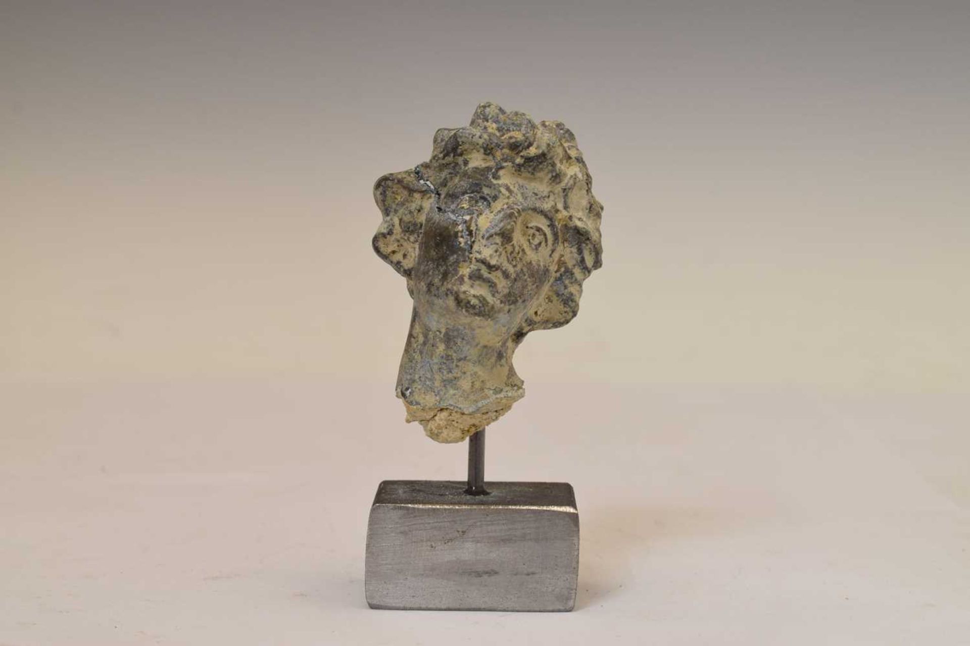 Small antique lead bust of a male - Image 10 of 10