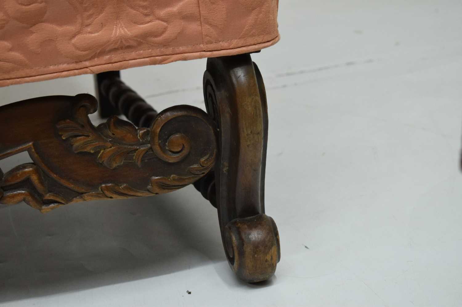 French carved walnut armchair, 18th century taste - Image 8 of 15