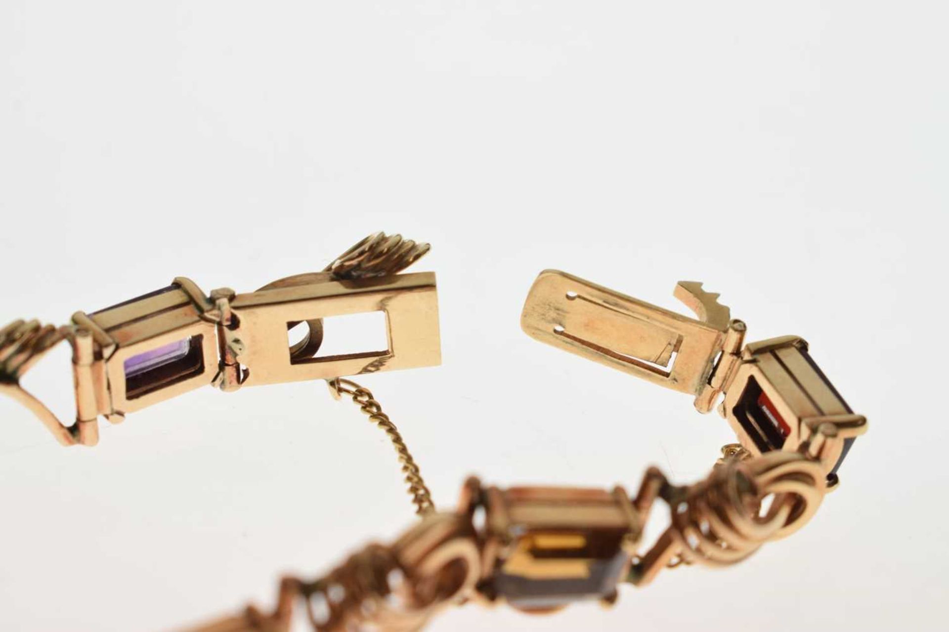 Multi-gem set 18ct gold bracelet - Image 11 of 12
