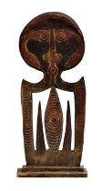 Ethnographica - Carved wooden skull hook / hanger or 'Agiba', Kerewa people, Papua New Guinea