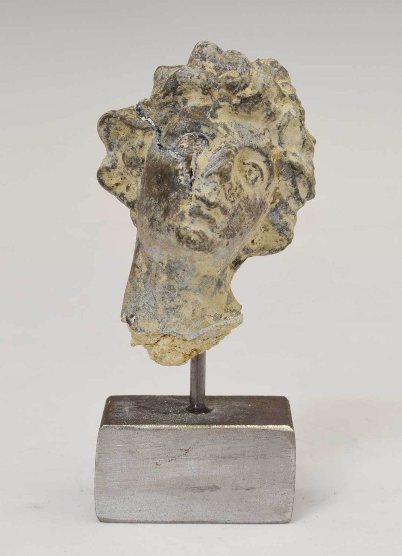 Small antique lead bust of a male