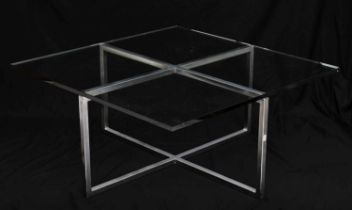 20th century Modernist glass topped coffee table