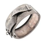 Late Victorian West's Patent silver cuff bangle