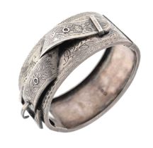 Late Victorian West's Patent silver cuff bangle