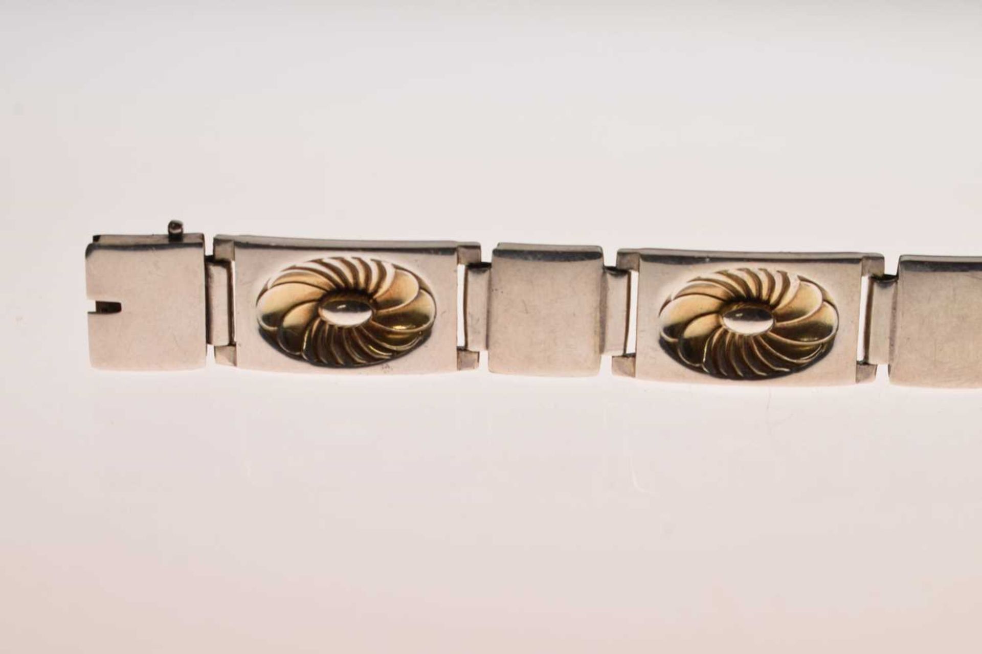 Georg Jensen silver parcel gilt bracelet, No.56A - Image 2 of 11