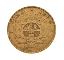 South African gold 1 pond coin, 1898