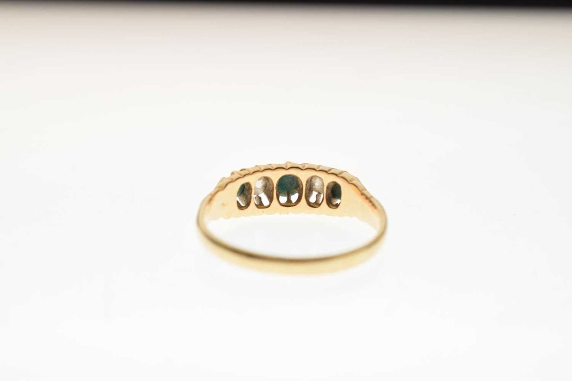 Victorian turquoise and diamond five stone 18ct gold ring - Image 4 of 9