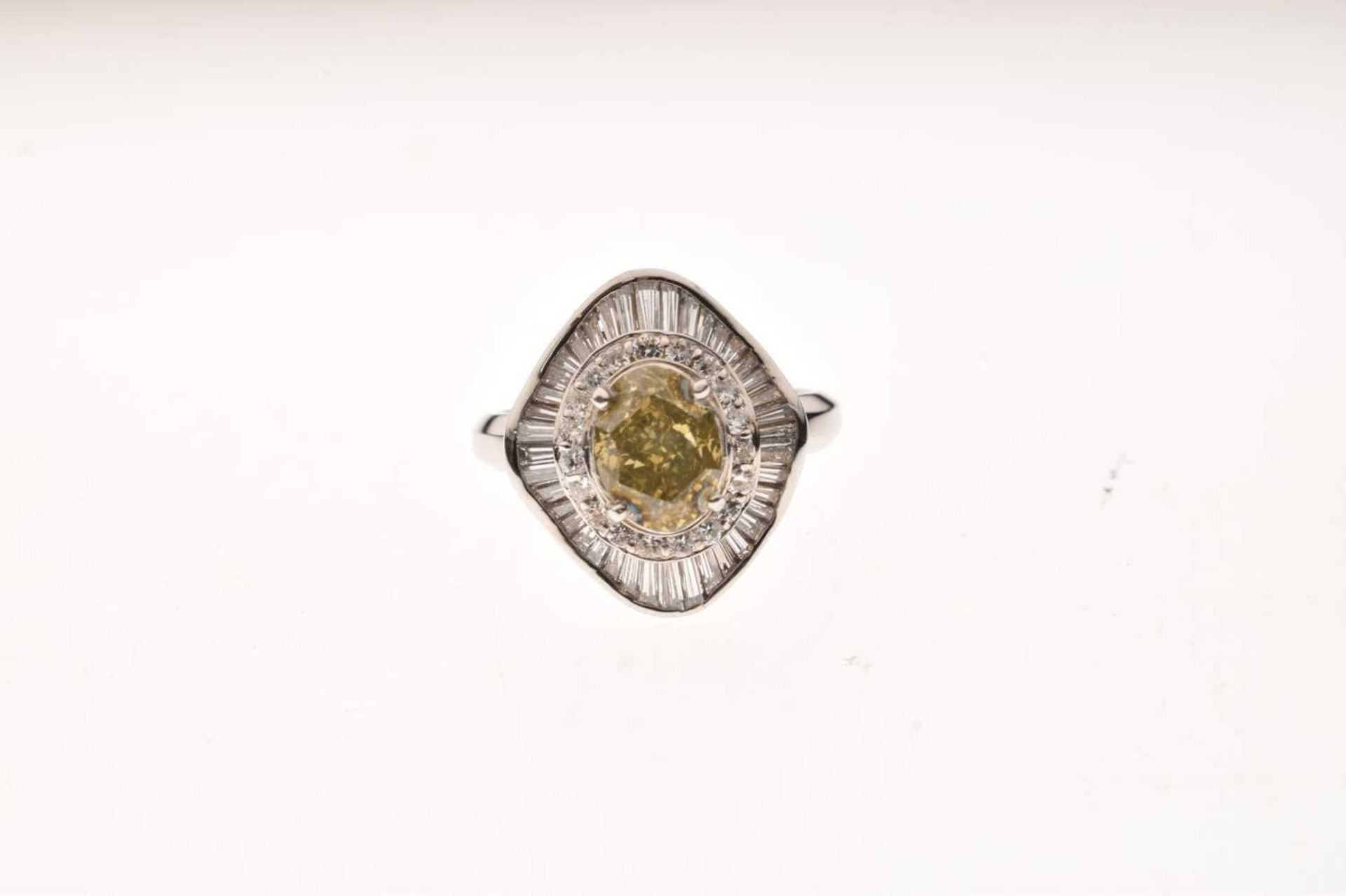 Yellow diamond and diamond ballerina cluster dress ring - Image 8 of 9