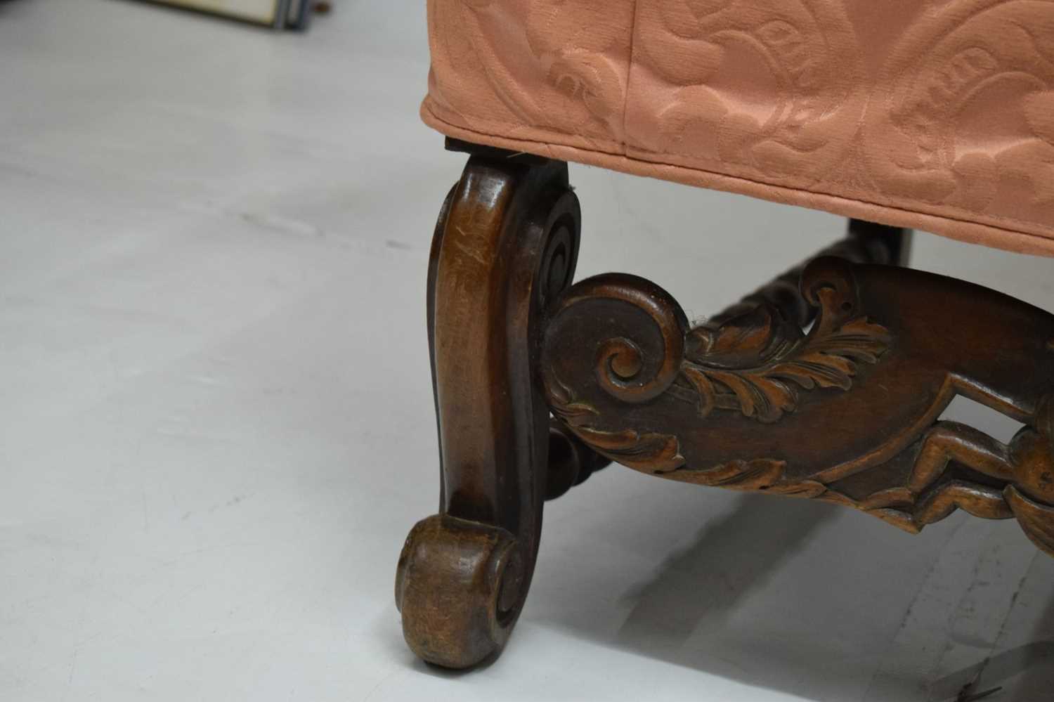 French carved walnut armchair, 18th century taste - Image 7 of 15