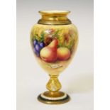 Royal Worcester fruit decorated vase