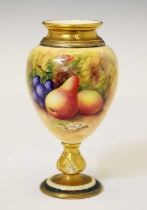 Royal Worcester fruit decorated vase