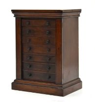 Victorian mahogany table-top 'Wellington' chest collector's cabinet