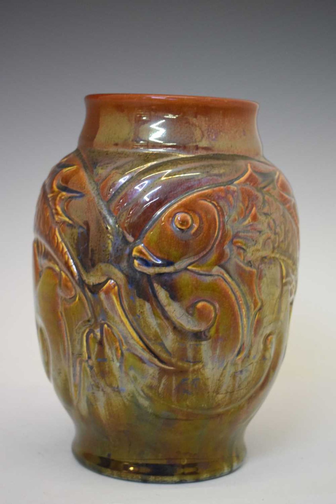 Richard Joyce - Pilkington's Royal Lancastrian - Fish vase - Image 3 of 9