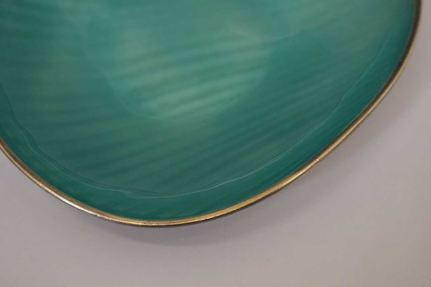 Anton Michelsen - Danish white metal and green enamel dish - Image 5 of 14
