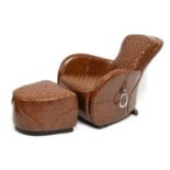 20th century leather 'saddle' chair