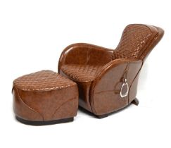 20th century leather 'saddle' chair