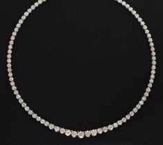 Diamond platinum line necklace